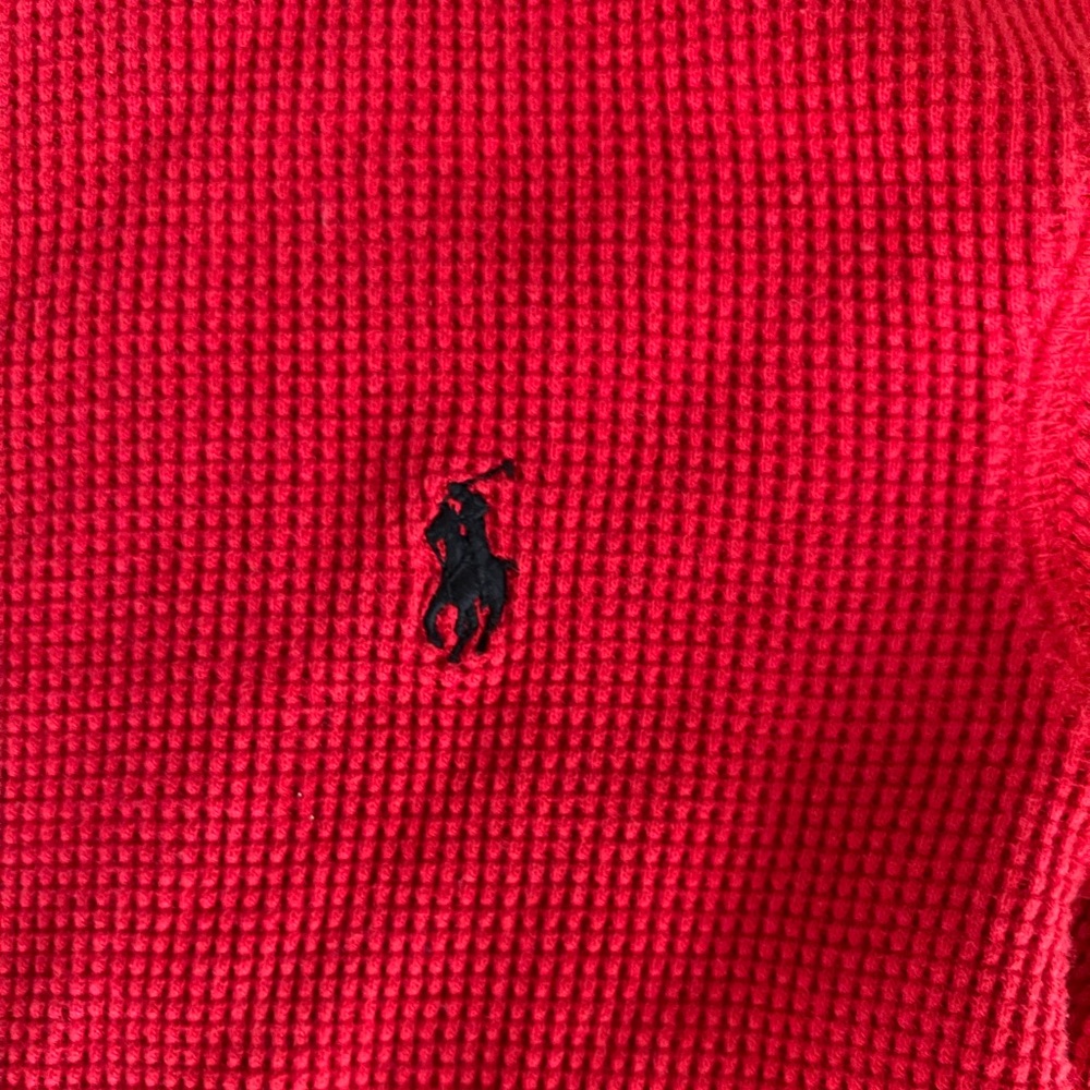 Red Long Sleeve Polo Crewneck